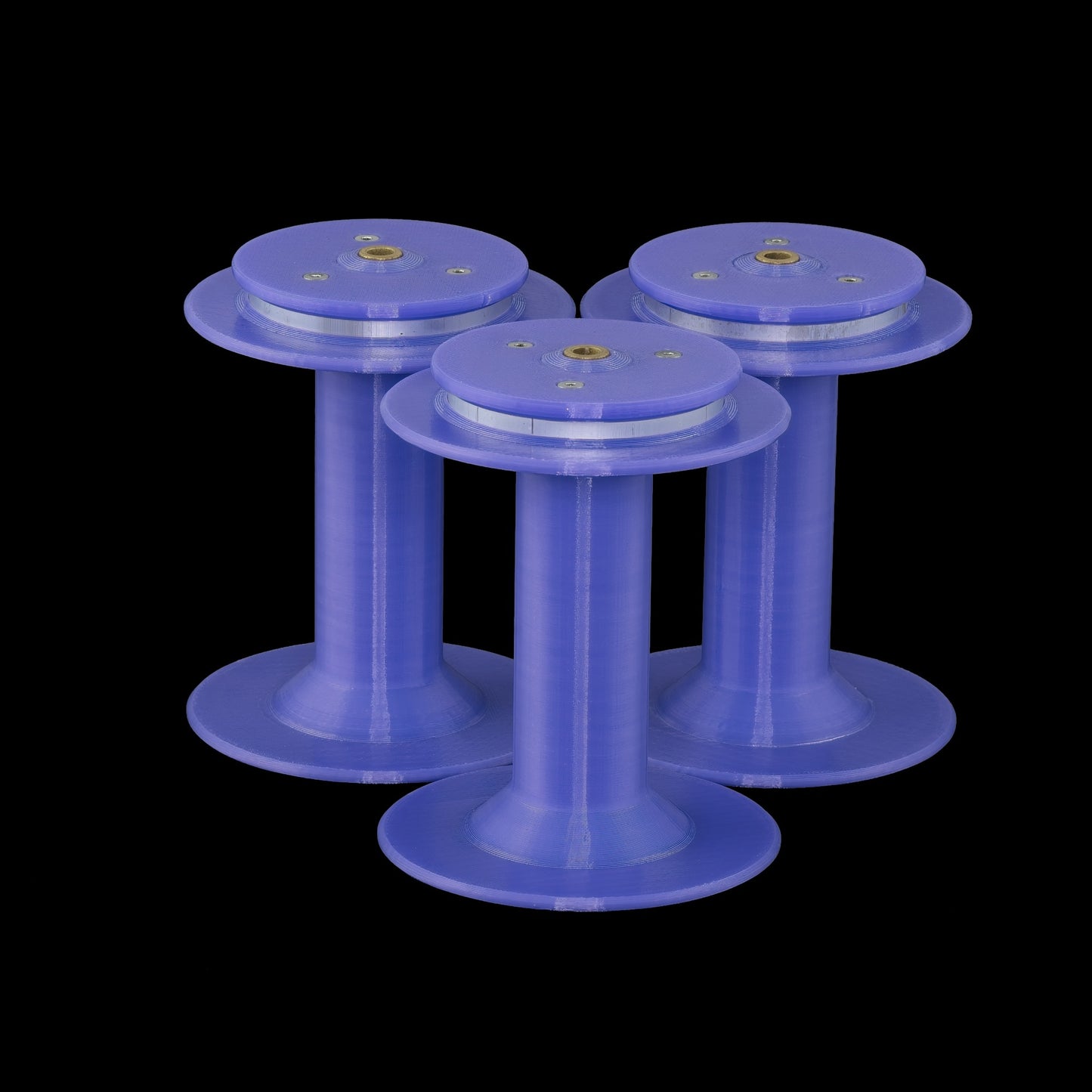 set of 3 purple bobbins for the Twisted Sheep portable electric spinning wheel
