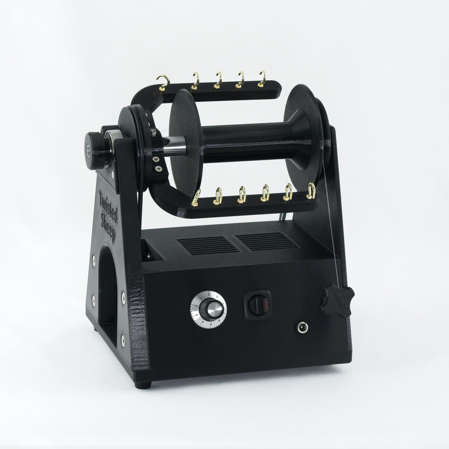 Twisted Sheep portable electric spinning wheel with black bobbin
