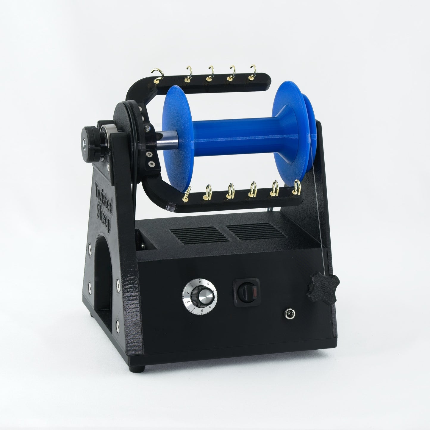 Twisted Sheep portable electric spinning wheel with blue bobbin