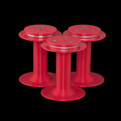 set of 3 red bobbins for the Twisted Sheep portable electric spinning wheel